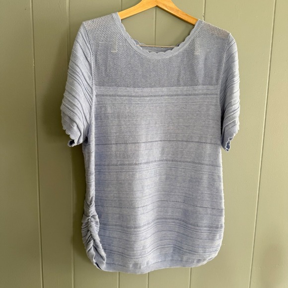 Light Blue Cottagecore Knit Sweater Top XXL Croft‎ & Barrow Grandmacore Dreamy - Picture 1 of 10